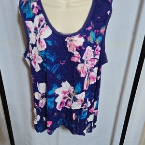 SIMPLY VERA VERA WANG FLORAL PURPLE WITH WHITE & PINK FLOWERS